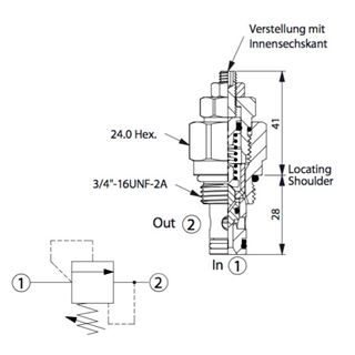 Bild von Druckbegr.Ventil RD-08W-20-K-L, 20l/min