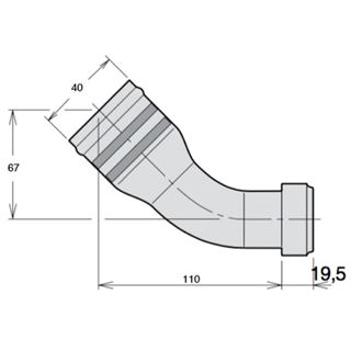 Bild von Sauganschluss 45°/ 40 mm