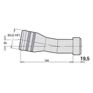 Bild von Gerader Sauganschluss 10°/ 63 mm