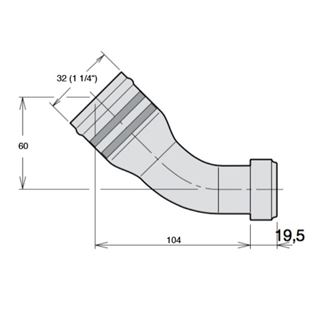 Bild von Sauganschluss 45°/ 32 mm