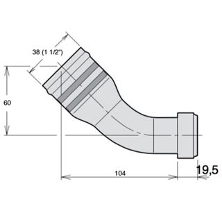 Bild von Sauganschluss 45°/ 38 mm