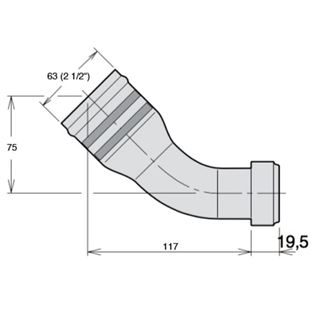 Bild von Sauganschluss 45°/ 63 mm