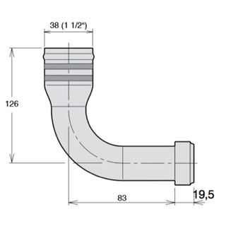 Bild von Sauganschluss 90°/ 38 mm