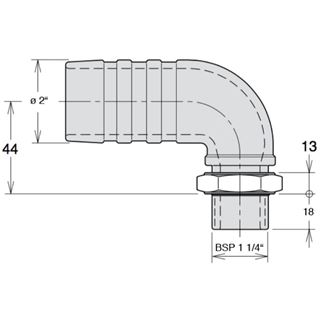 Bild von Sauganschluss 90°/ BSP 1 1/4"