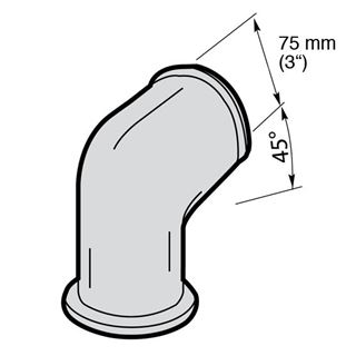 Bild von Sauganschluss 45° DN 7/75 mm