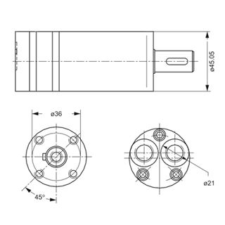 Bild von Motor OML12.5, zyl. Welle 16mm