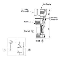 Bild von Druckbegr.Ventil RP-10A-20-W-8, 95 lpm